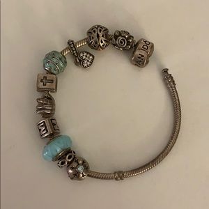 Silver Pandora Charm Bracelet